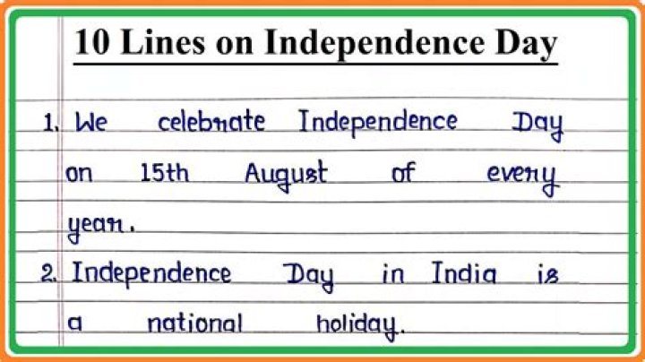 How do you write 10 lines on Independence Day?