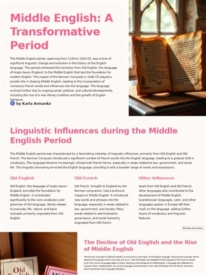 What period is Middle English